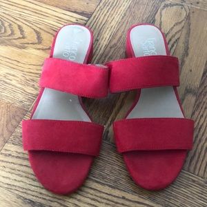 💃Red flat shoes—suede-Franco Sarto!💃